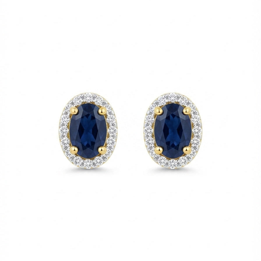 Oval Sapphire Earrings