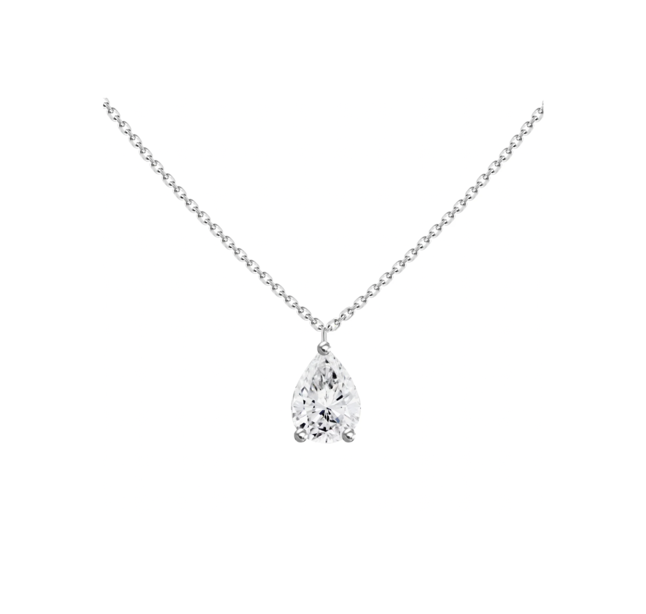 Pear Cut Solitaire Necklace 1.00 ct