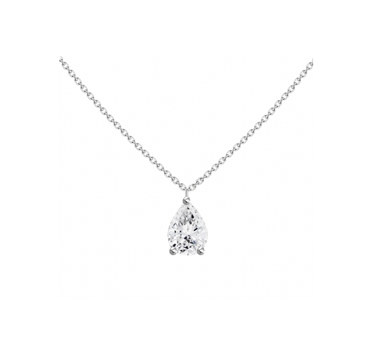 Pear Cut Solitaire Necklace 1.00 ct