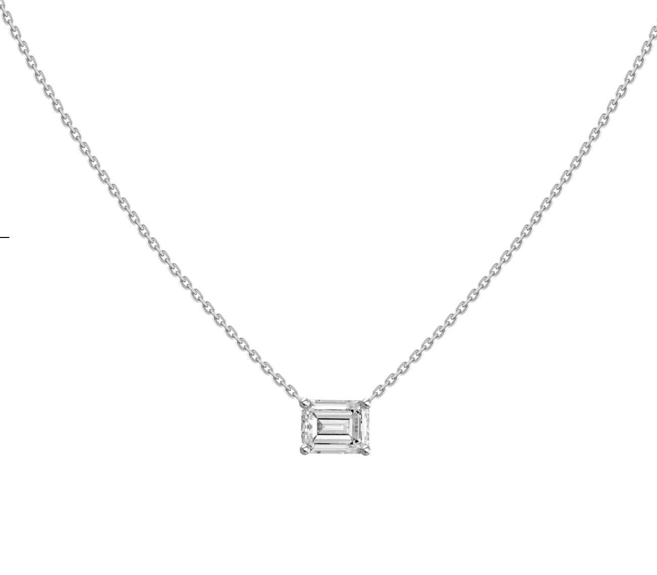 Emerald Cut Solitaire Necklace .50 ct